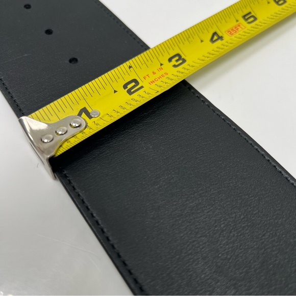Gucci GG Faux Pearl Accent Black Wide Belt Size 95 - 38 - Picture 6 of 8
